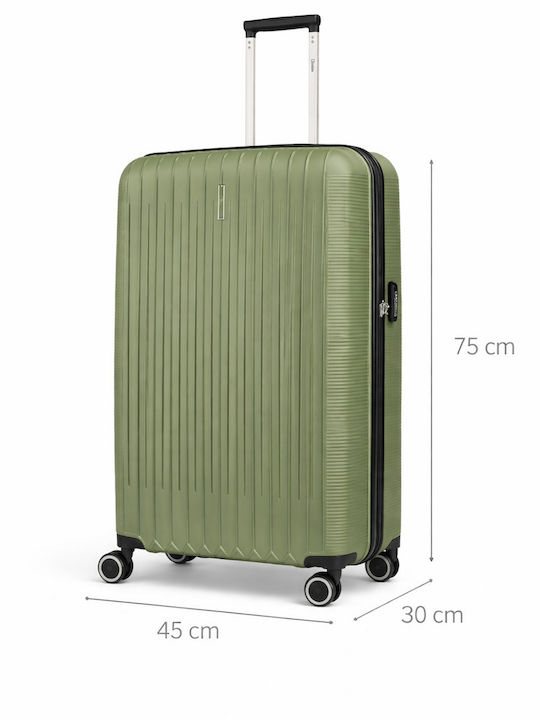 Rain Large Hard Green Travel Suitcase with 4 Wh...
