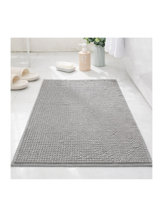 My Home Luxury Αντιολισθητικό Πατάκι Μπάνιου XNEDM-15 Γκρί 50x120εκ.