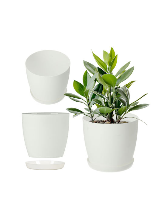 Kadax Kunststoff Blumentopf Weiß Matt mit Unter...