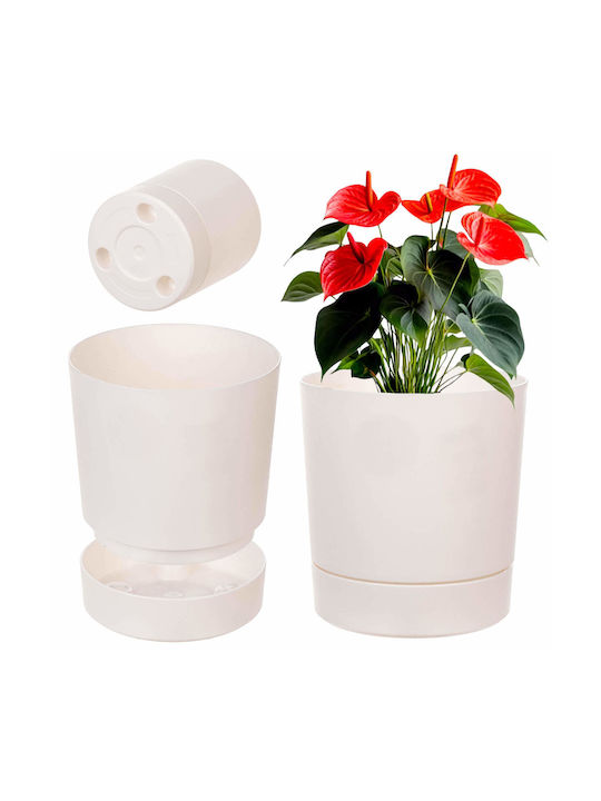 Kadax Kunststoff Blumentopf mit Untersetzer 14,5x14,5cm