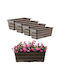 Kadax Set 4 Planter Box-uri Plastice Maro