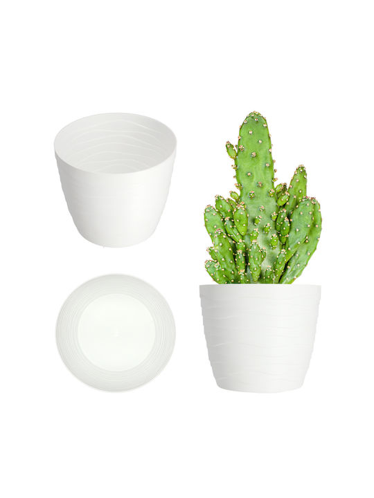 Kadax Plastic Flower Pot White 13x13cm