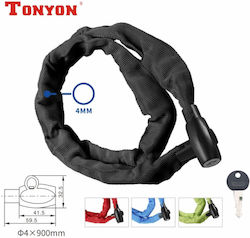 Chain Lock Tonyon 4mm*900mm Two Keys Fabric Cover Light Blue Color 1801-p