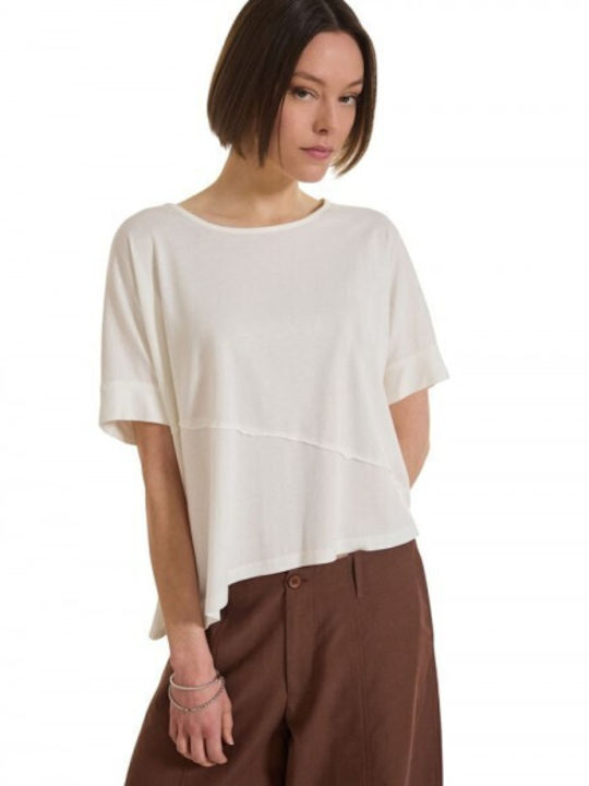 Women's Cotton Short Sleeve Blouse White