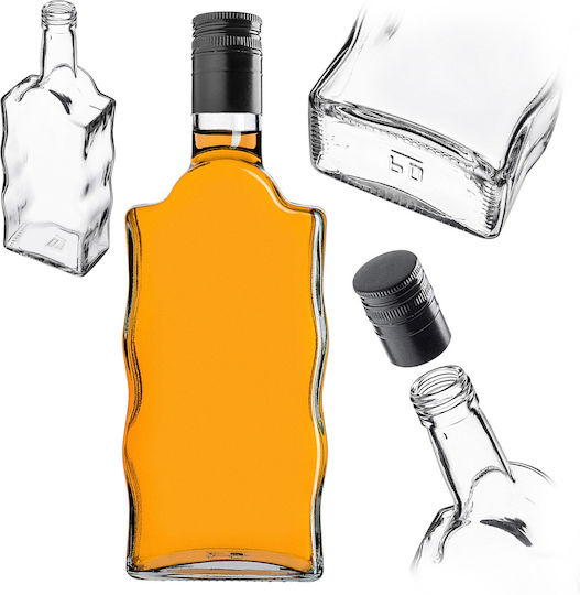 Glass 500ml Liqueur Bottle Long Black Cap 1 Pc