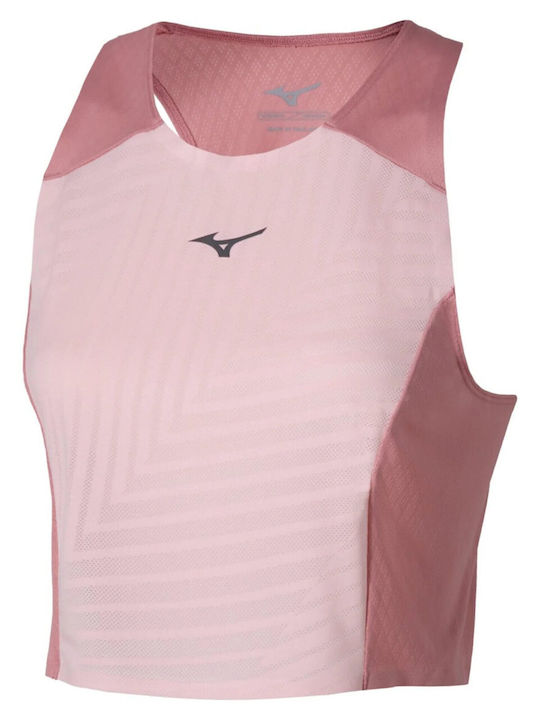 Γυναικείο Αθλητικό Crop Top Fast Drying με Διαφάνεια Rose Elegance