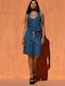 Women's Cotton Sleeveless Blouse Blue Denim