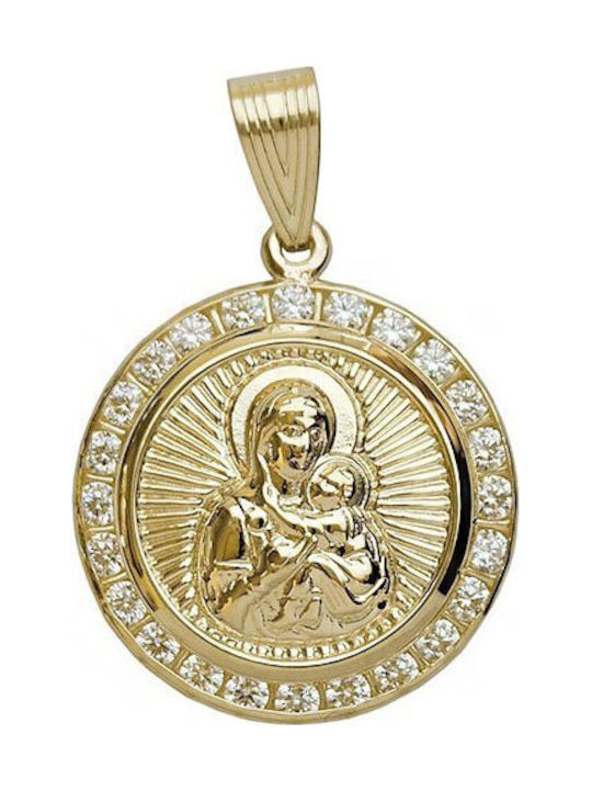 Pendant Kids Charm with Virgin Mary in 9K Gold GK24610183