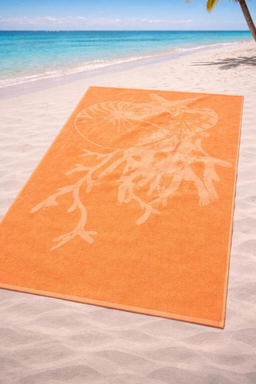 Coral Cotton Orange Beach Towel 165x90cm