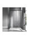 Karag Santorini Σταθερό Πλαϊνό Ντουζιέρας 140x200cm Clear Glass Nero
