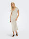 Sommer Midi Damenkleid Ecru
