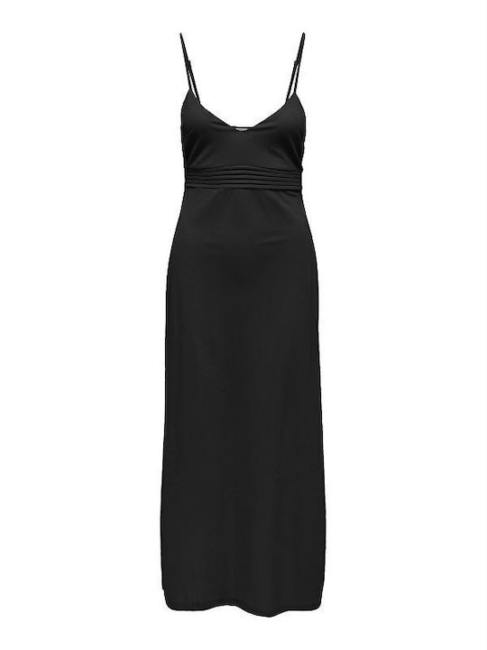 Only Summer Midi Dress with Tearing Black
