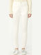 Pantaloni Dama Capri Tesatura High Rise Ecru
