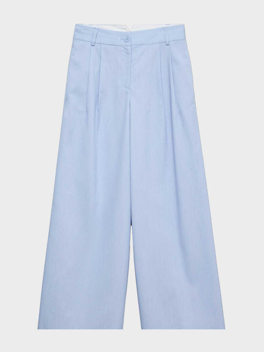 Vero Moda Damen Hochgeschnittene Stoffhose in Silbergrau