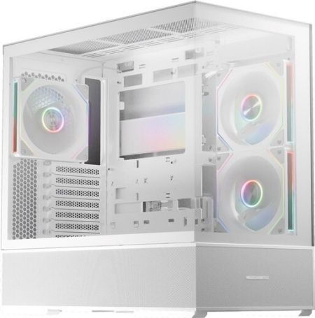 LC-Power Gaming 812W Quartz Vision Midi Tower Κουτί Υπολογιστή με Πλαϊνό Παράθυρο Λευκό