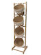Marhome Decorative Wooden Brown Basket 27x27x24cm