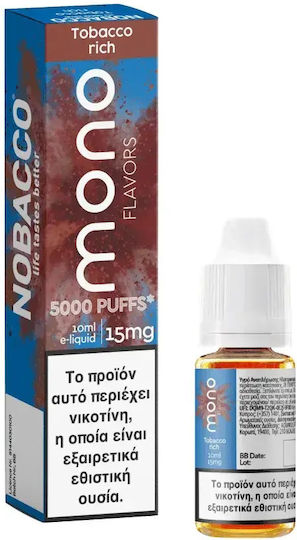 Nobacco Fertiges E-Liquid Nachfüllung Rich Tobacco 15mg 10ml