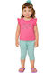 Sommer-Kinderbekleidungsset 2 Stück Fuchsie