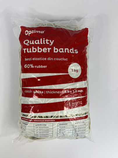 Benzi Elastice Optima Benzi de Cauciuc Bani 60% Cauciuc 1kg/sac D120 Grosime 1,5mm X 1,5mm Optima Albe