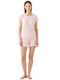 Noidinotte Sommerliches Damen-Pyjama-Set Rosa
