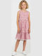 Girls Dress Sleeveless Floral Fuchsia