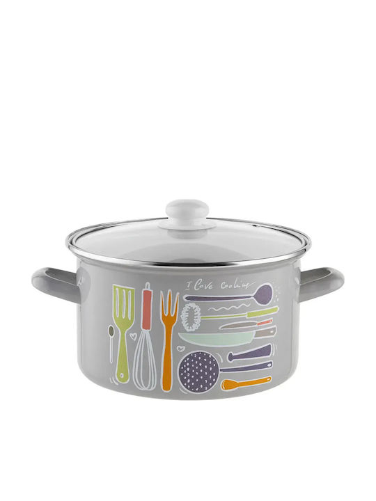 Emalia Polska Pleszew Deep Stainless Steel Pot 2.6lt