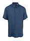 Short Sleeve Linen Shirt Blue