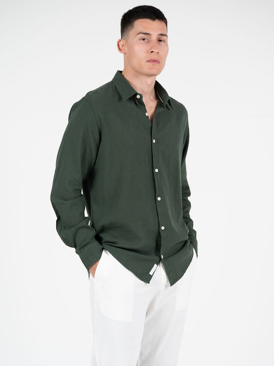 Rebase Long Sleeve Linen Shirt in Regular Fit F...