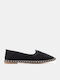 Women's Pointed Toe Ballerina Shoes In Black Colour