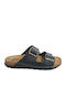 Leder Herrensandalen in Schwarz Farbe
