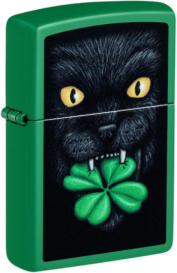 Zippo Lucky Αντιανεμικός Αναπτήρας Φλόγας σε Πράσινο χρώμα