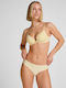 Damen-Slip Brasilien Nahtlos Mit Spitze Gelb