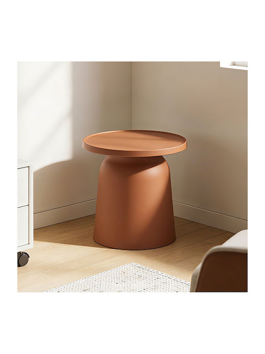 Στρογγυλό Βοηθητικό Τραπεζάκι Domi Terracotta Μ...