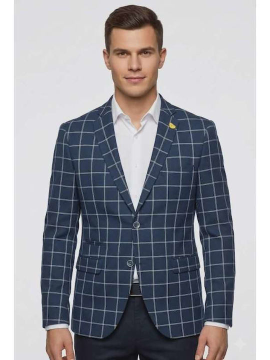 Summer Men’s Suit Jacket with Slim Fit Navy
