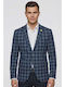 Summer Men’s Suit Jacket with Slim Fit Navy