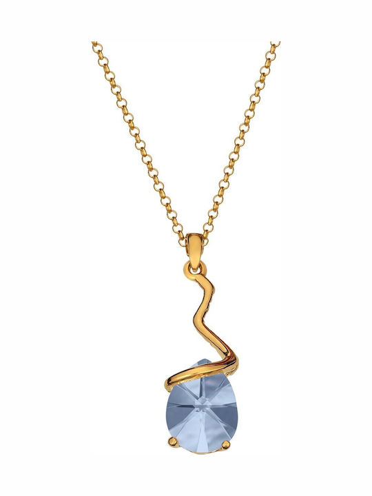 VTJ Necklace From Gold Plated Silver Navy Blue