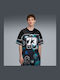 Jersey Athletic Short Sleeve Blouse Black/aop