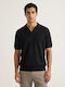 Polo Bluza Tricou Cu Mânecă Scurtă Neagră
