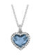 VTJ Halskette mit Herz-Design aus Silber Marineblau