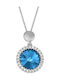 VTJ Verorama Halskette Rosette aus Silber Marineblau
