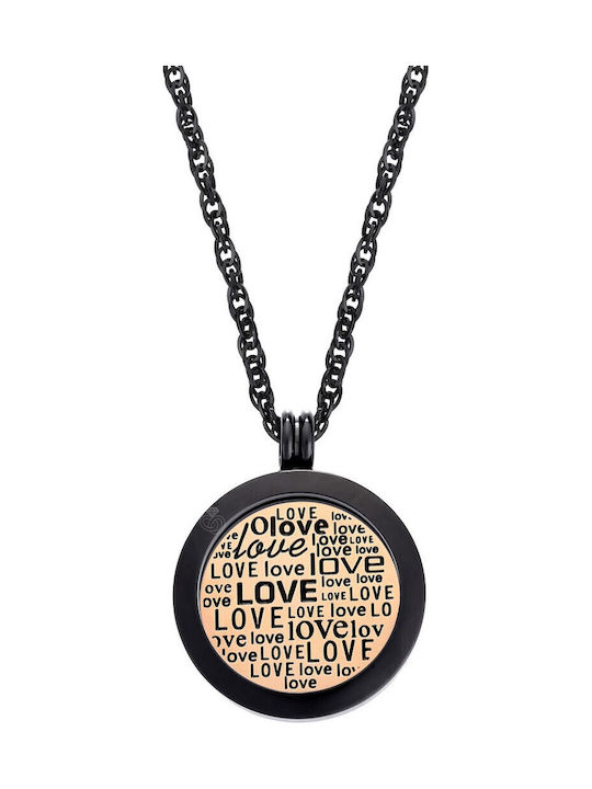 Necklace 'Love' 25 Mm Insert Charm Steel 316l By Lockits Ak25s-982500607b1