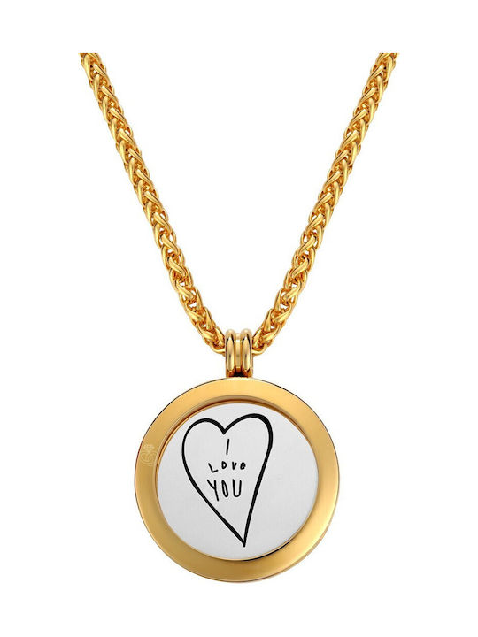 Necklace 'I Love You' 25 Mm Insert Charm Steel 316l Company Lockits Ak25s-982500612g1