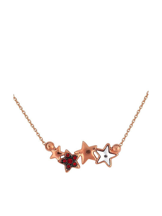 VTJ Halskette mit Stern-Design aus Rosa Vergoldetem Silber