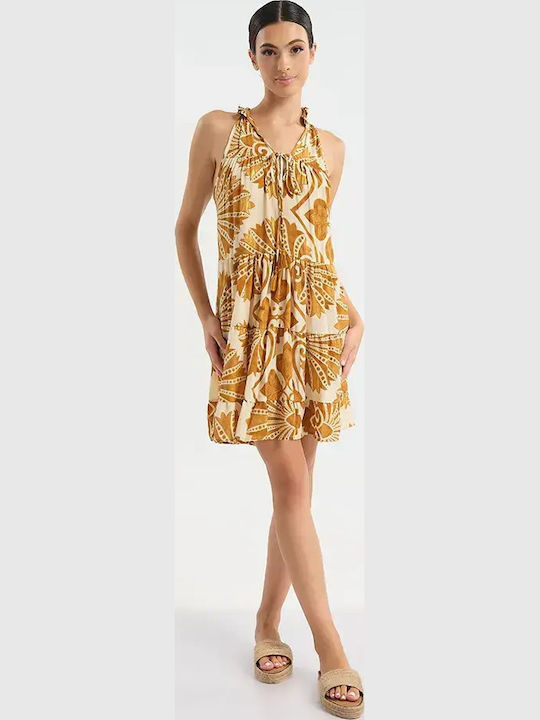 Sommer Mini Damenkleid Ecru