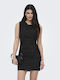 Sommer Mini Abendkleid Drapierung Schwarz