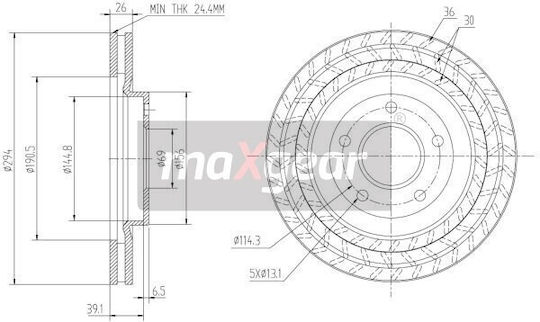 Jeep Bremsscheibe Vorderseite Compass Patriot 06 Dodge 09
