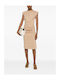 Summer Midi Dress for Wedding - Christening Beige