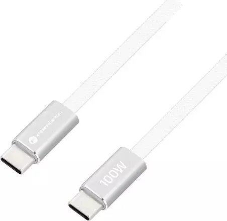 Forcell Flat USB 2.0 Cable USB-C male - USB-C 100W Λευκό 1.2m