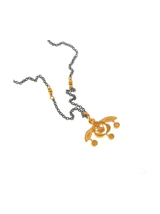 Arteon Necklace From Gold Plated Silver Black