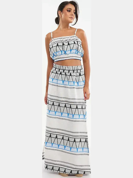 Mini Skirt White/Blue/Black